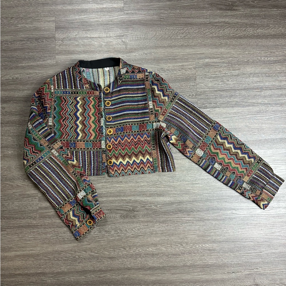 Final Sale: Colorful Geometric Patterned Jacket